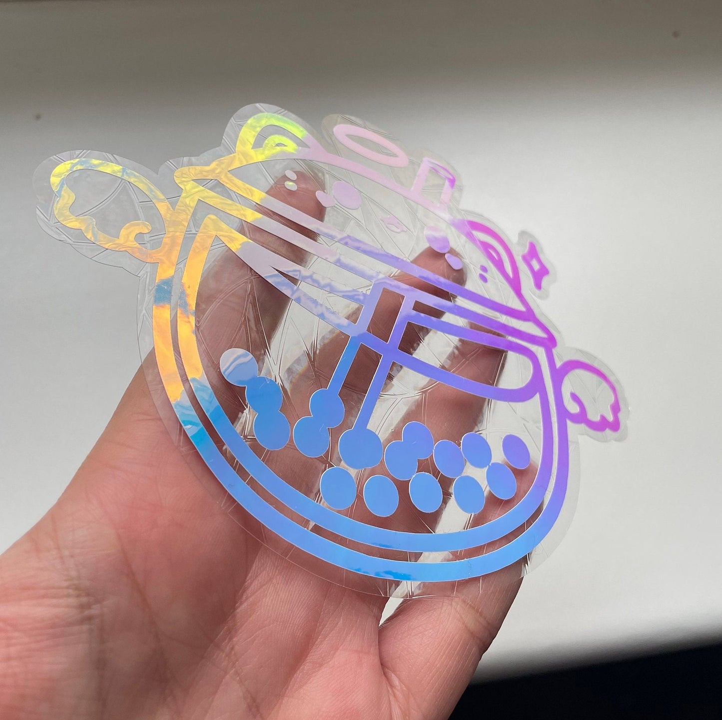 Bubble Tea Katze Suncatcher Sticker