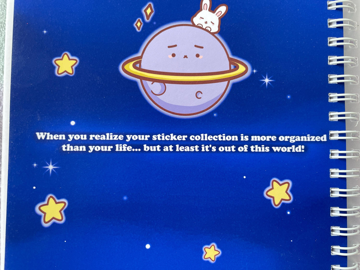 Bunny Astronaut Planet Sticker Album | Reusable Stickerbook | DIN A5