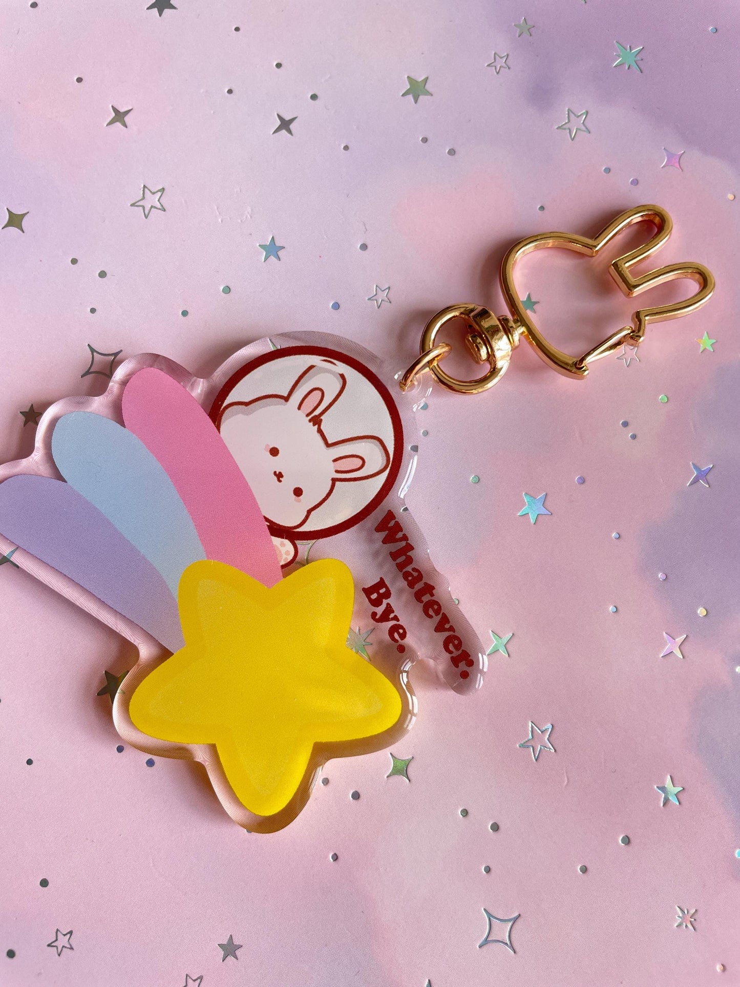Bunny Astronaut Shooting Star Keychain