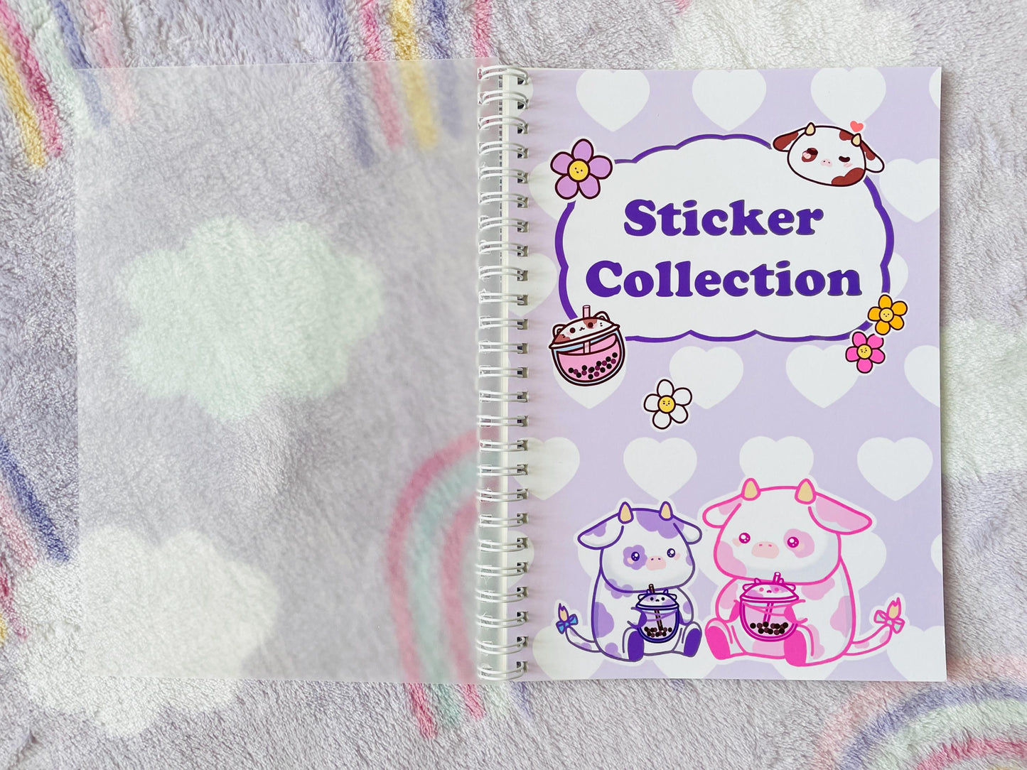 Bubble Tea Cow Sticker Album | reusable Stickerbook