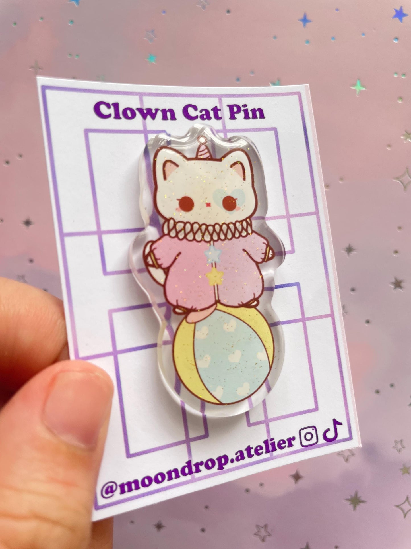 Cat Clown Pin