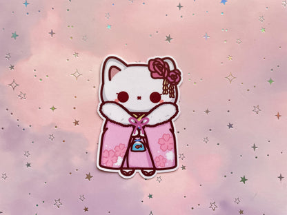 Kawaii Kimono Cat Sticker