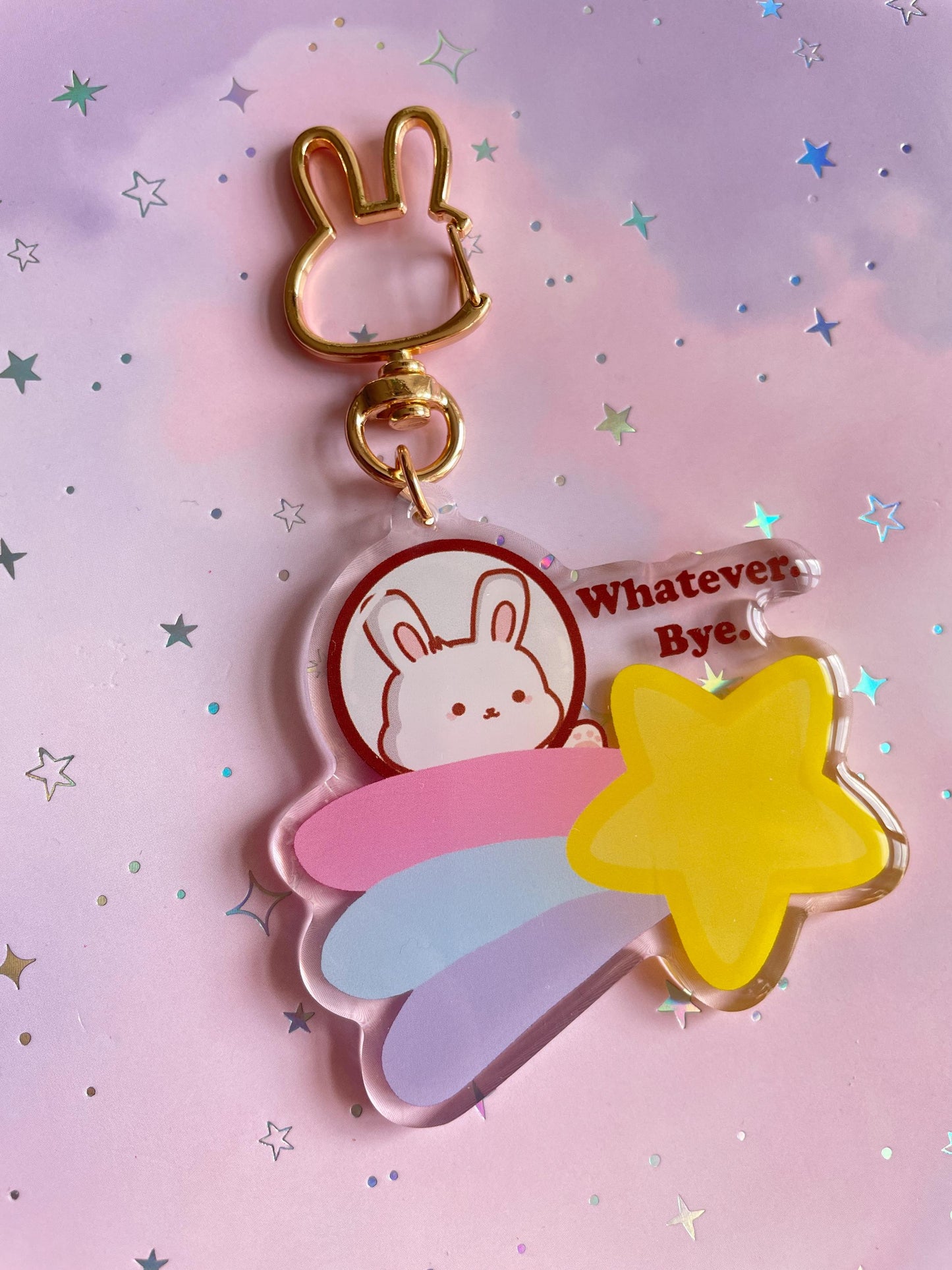 Bunny Astronaut Shooting Star Keychain