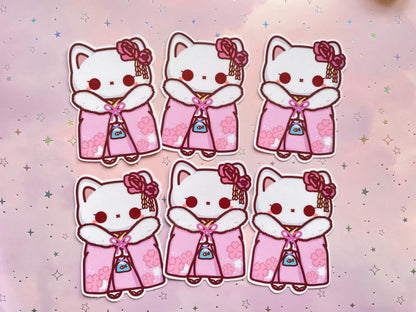 Kawaii Kimono Cat Sticker