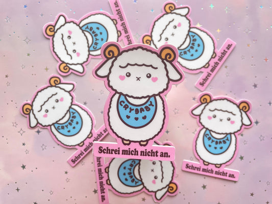 Crybaby Schaf Sticker "Schrei mich nicht an" | Kawaii Sheep Sticker