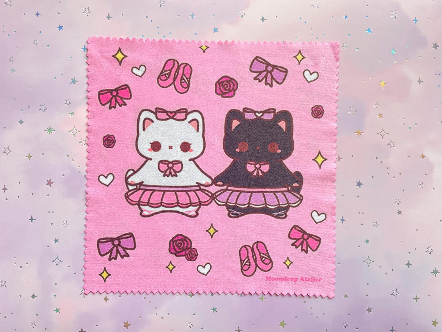 Ballerina Cat Microfiber Cloth | Double-sided