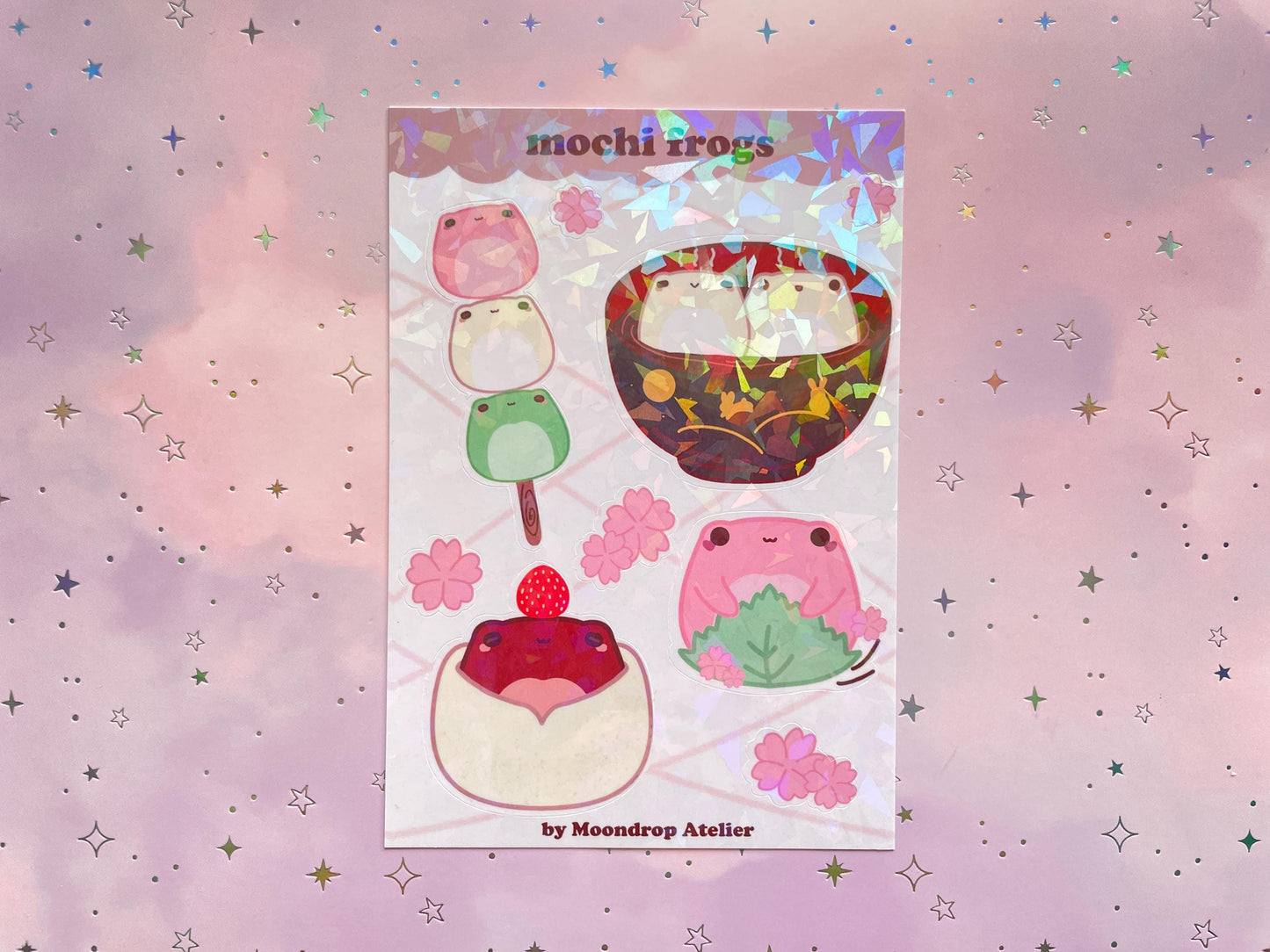 Mochi Dango Frog Stickersheet | Japanese Dessert Vinyl Stickers