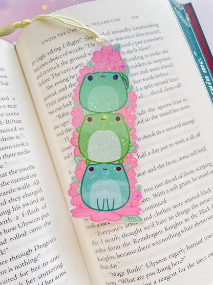Sakura Frog Bookmark | One sided printed & laminated | Holographic