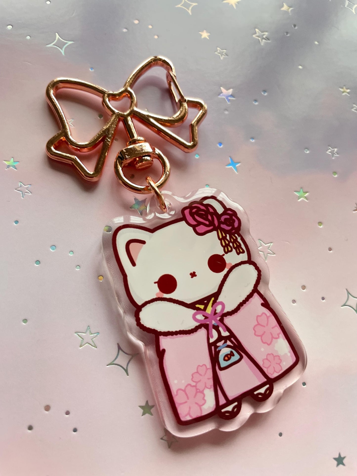Cat Kimono Keychain