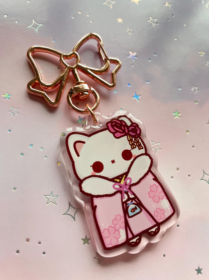 Cat Kimono Keychain