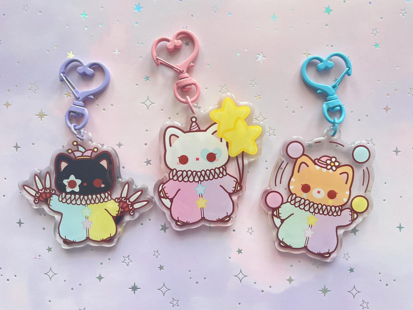 Cat Clown Keychain | Nero | Fabio | Milo