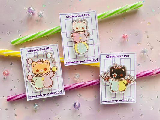 Cat Clown Pin