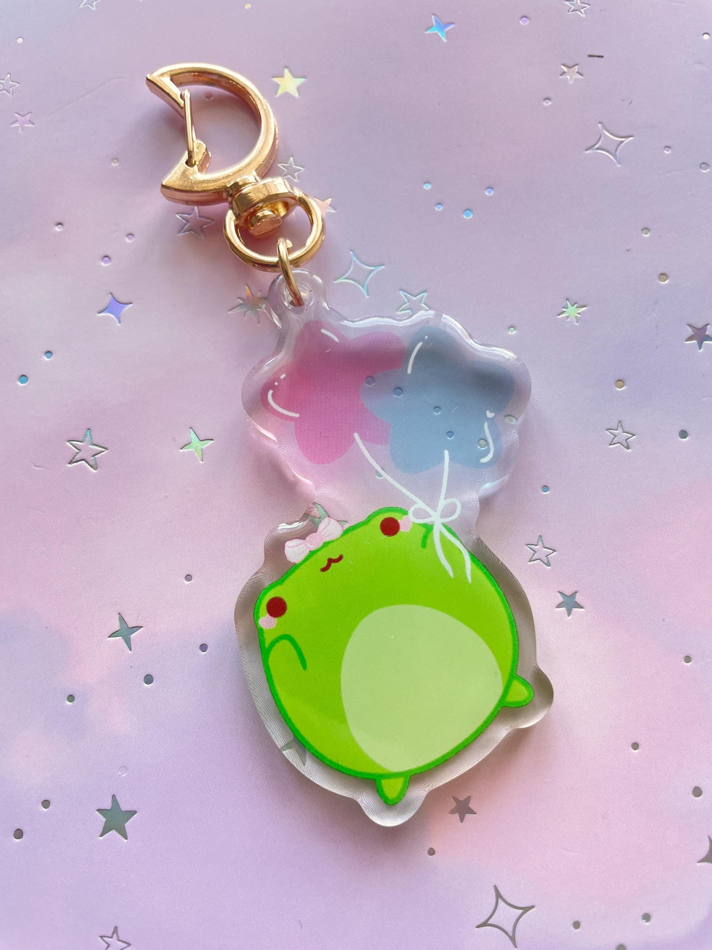 Frog Star Balloon Keychain | Semi transparent