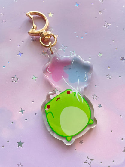 Frog Star Balloon Keychain | Semi transparent