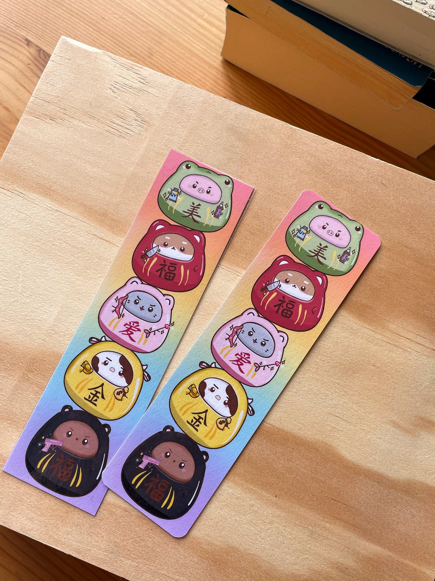 Daruma Shiba Inu Bookmark | double sided