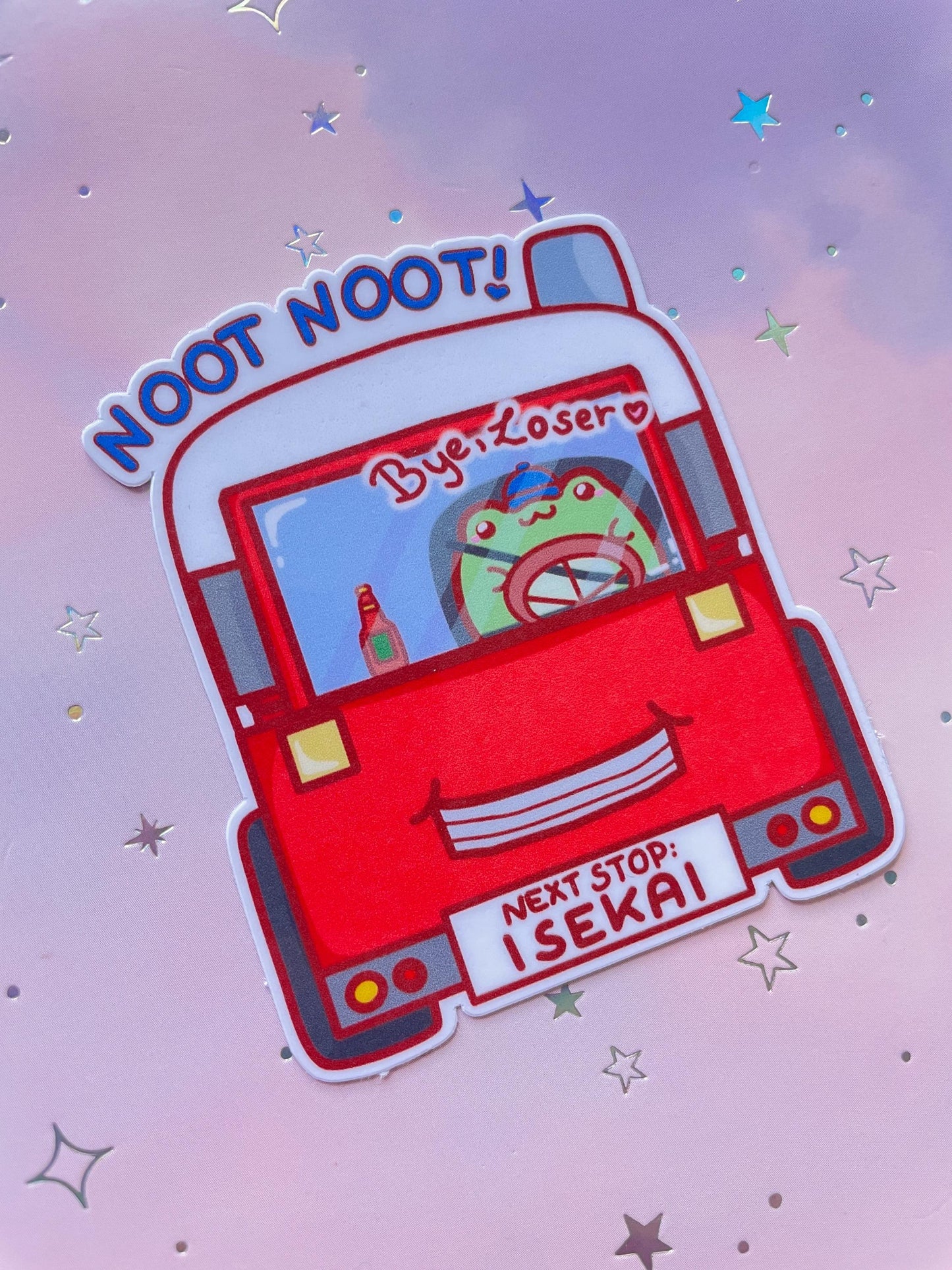 Isekai Truck kun Frog Meme Sticker