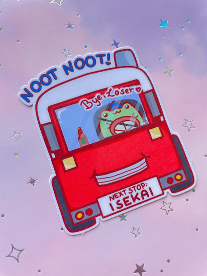 Isekai Truck kun Frog Meme Sticker