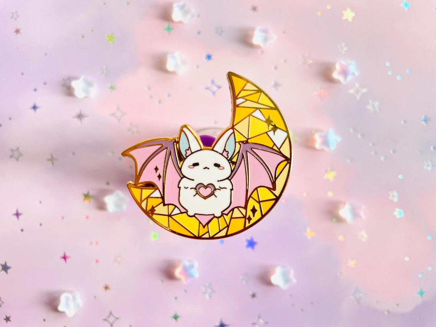 Bat Moon Hard Enamel Pin | B Grade
