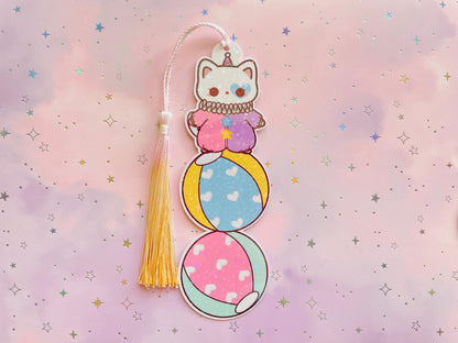 Cat Clown Bookmark | one sided printed & laminated | holographic