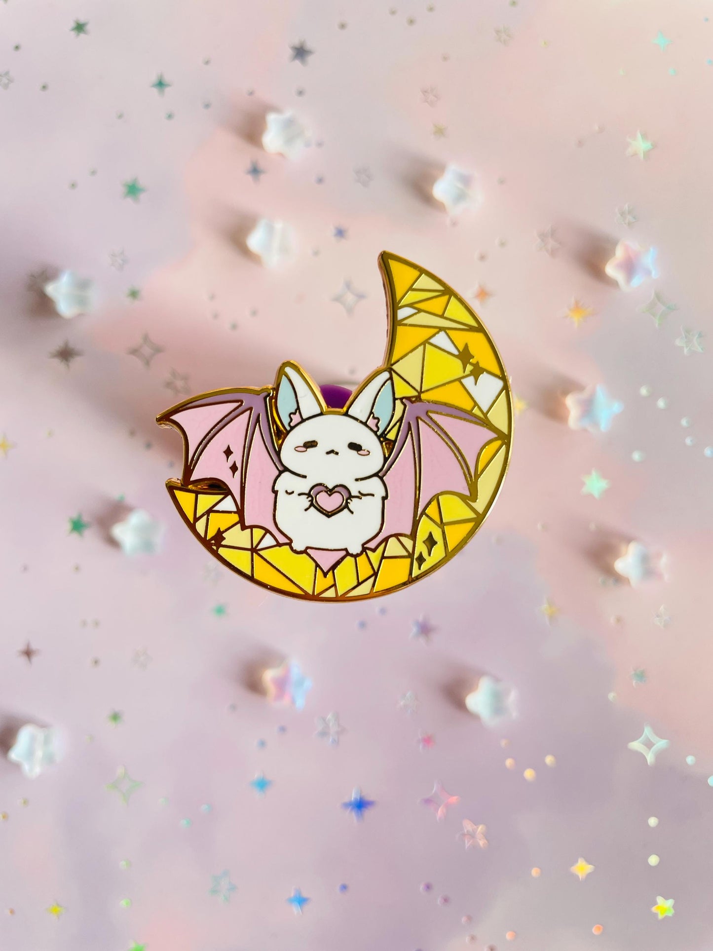 Bat Moon Hard Enamel Pin | B Grade