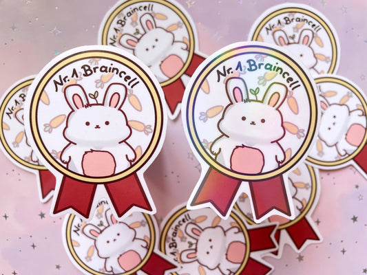 Nr.1 Braincell Bunny Sticker | Kawaii Bunny Meme Sticker