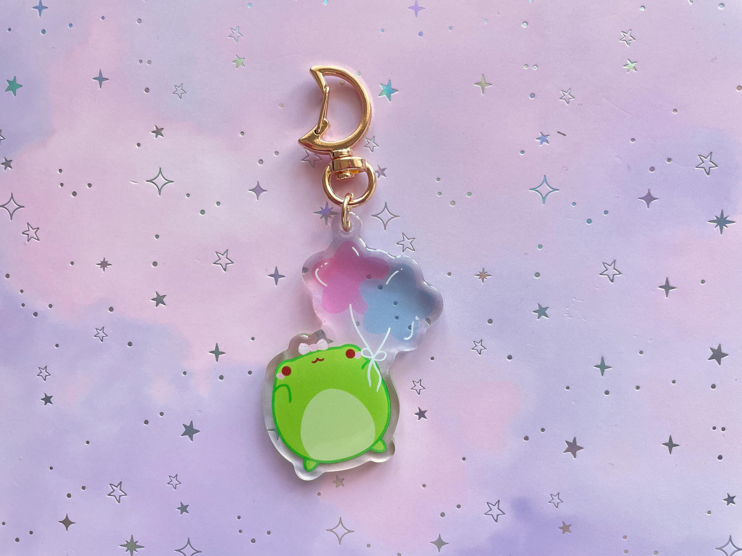 Frog Star Balloon Keychain | Semi transparent