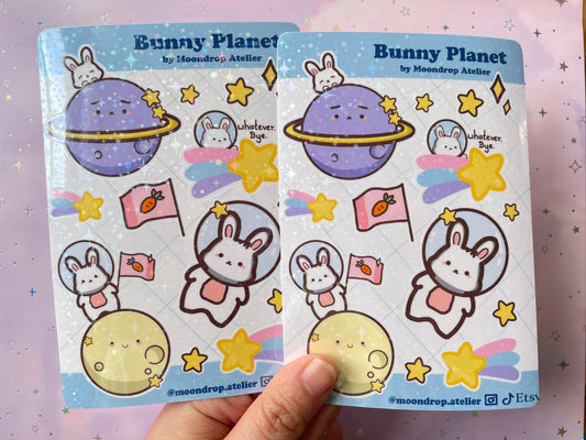 Bunny Astronaut Planet Stickersheet