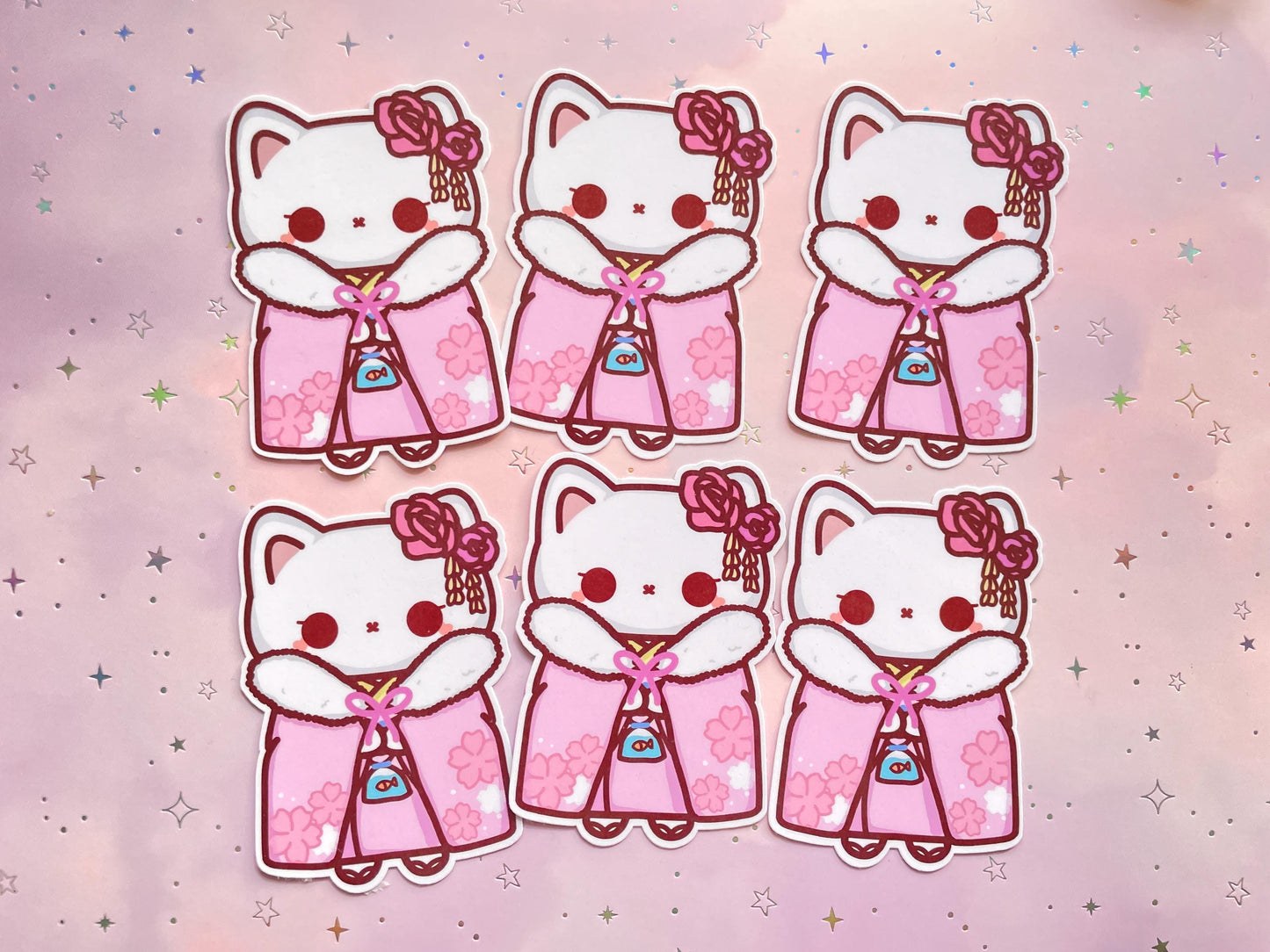 Kawaii Kimono Cat Sticker