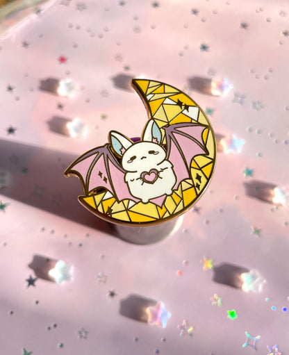 Bat Moon Hard Enamel Pin