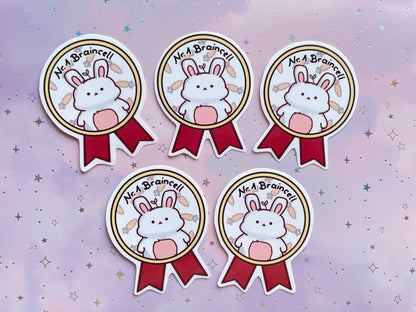 Nr.1 Braincell Bunny Sticker | Kawaii Bunny Meme Sticker