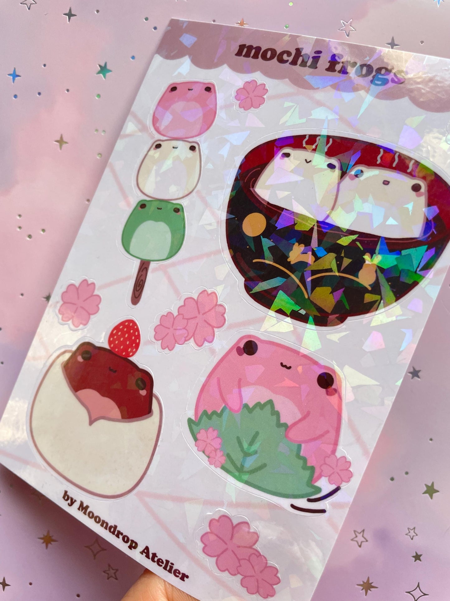 Mochi Dango Frog Stickersheet | Japanese Dessert Vinyl Stickers