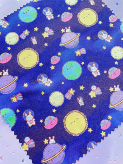 Bunny Astronaut Planet Microfiber Cloth |Double sided