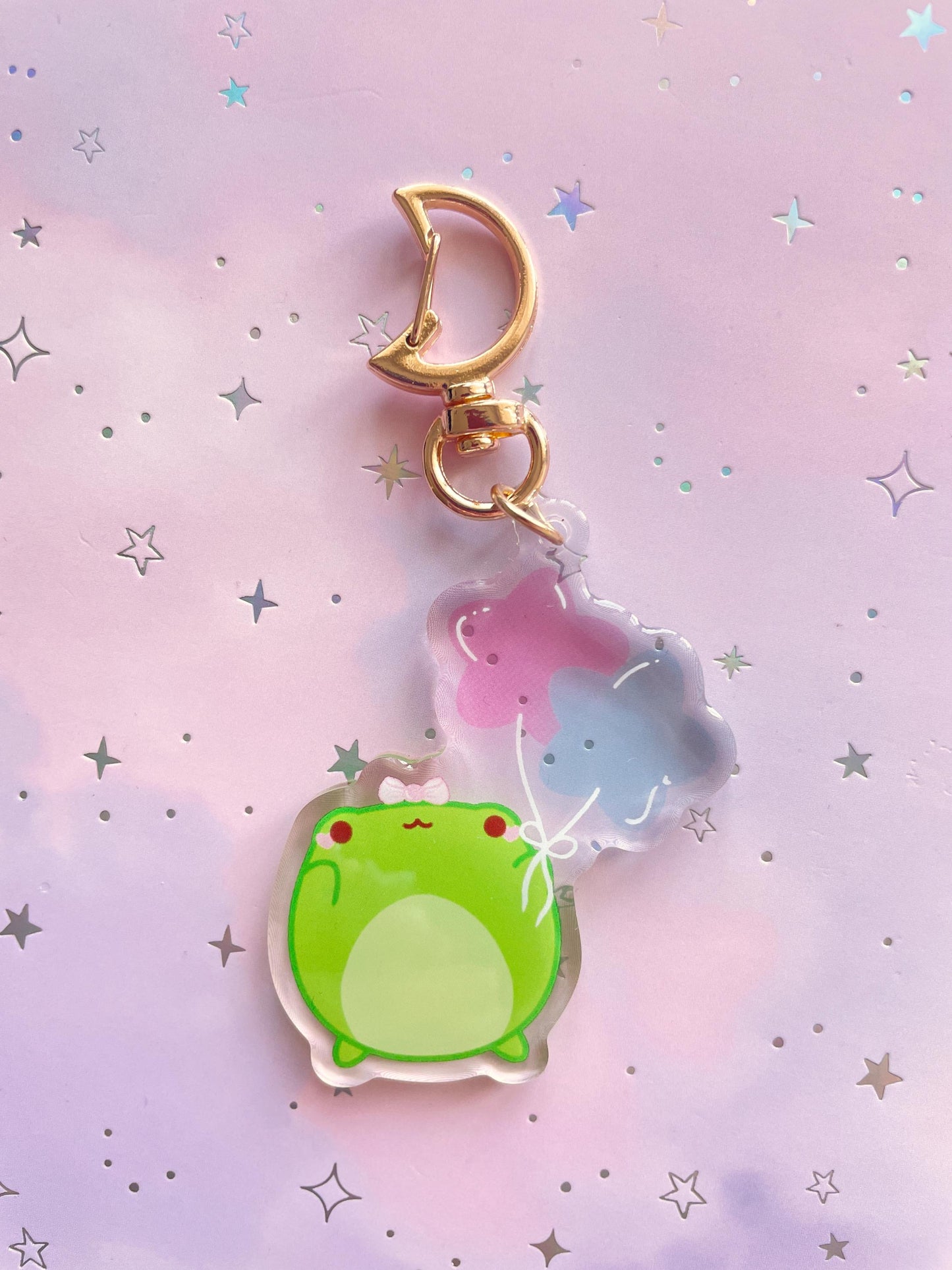 Frog Star Balloon Keychain | Semi transparent