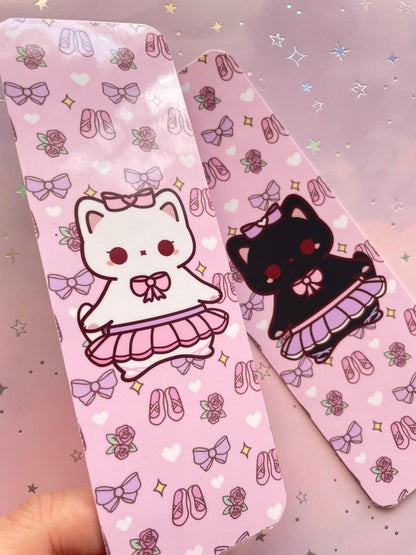 Ballerina Cat Bookmark | double sided