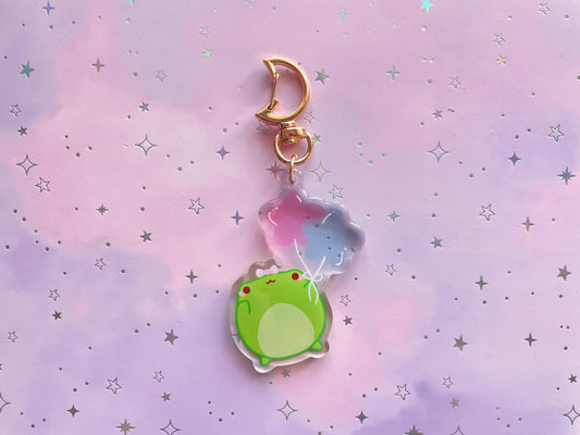 Frog Star Balloon Keychain | Semi transparent