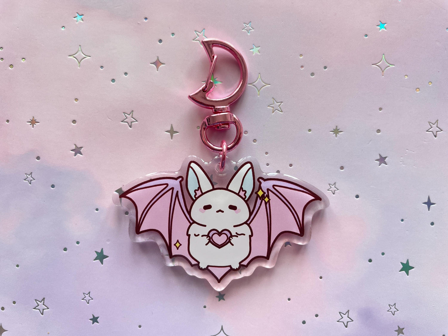 Bat Magical Moon Keychain