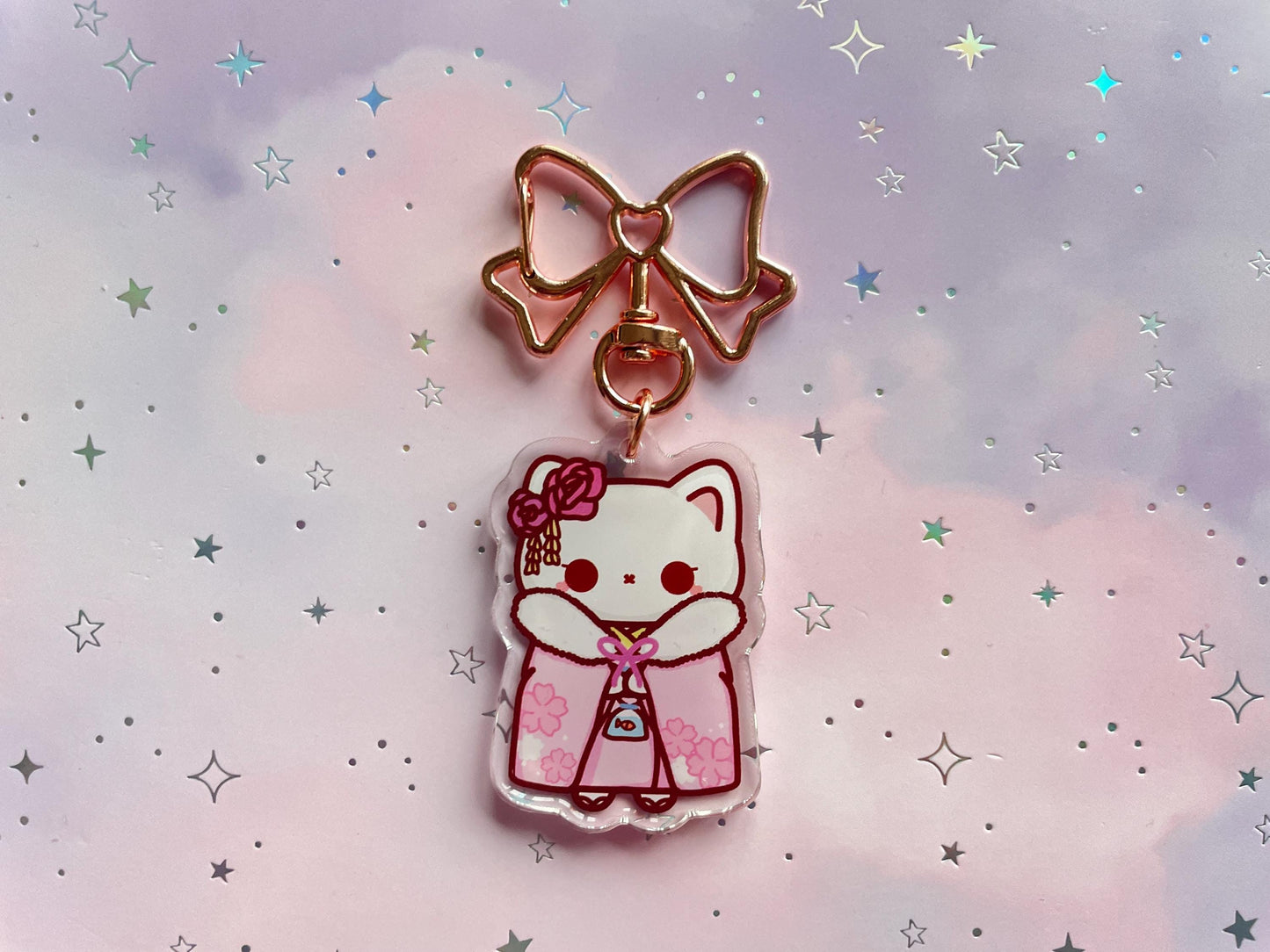 Cat Kimono Keychain