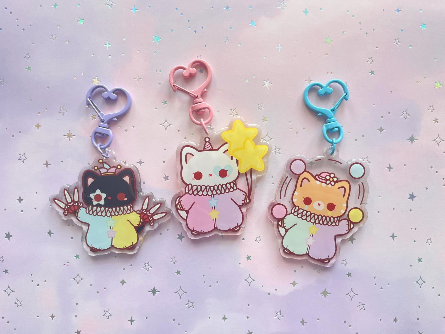 Cat Clown Keychain | Nero | Fabio | Milo