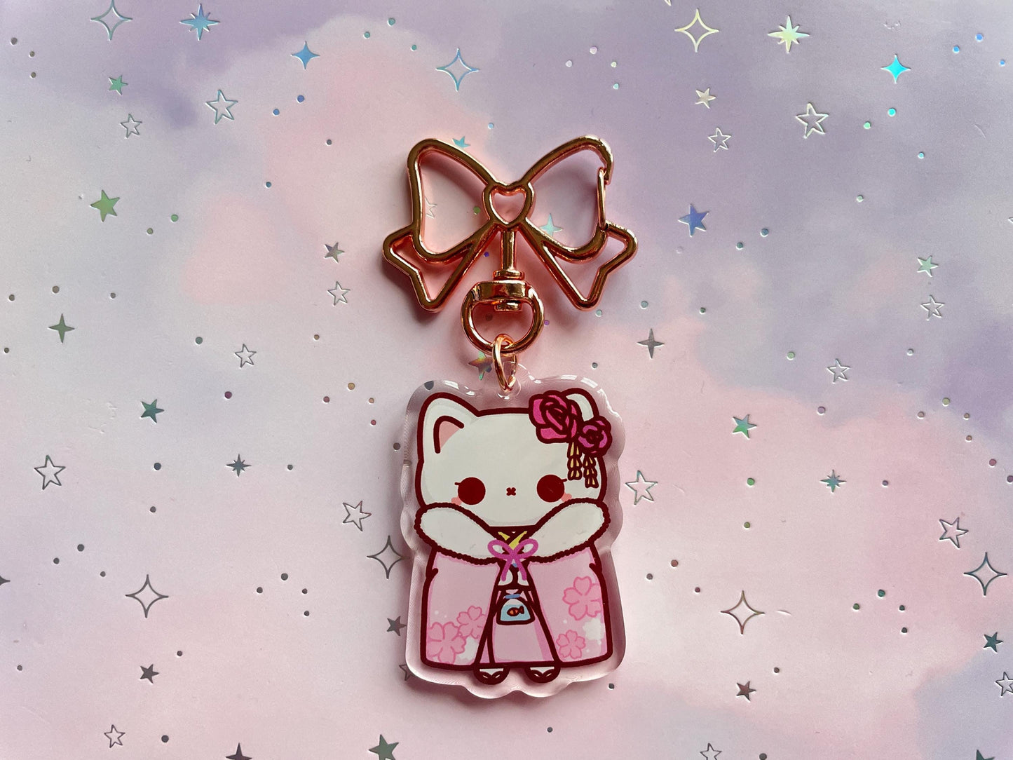 Cat Kimono Keychain