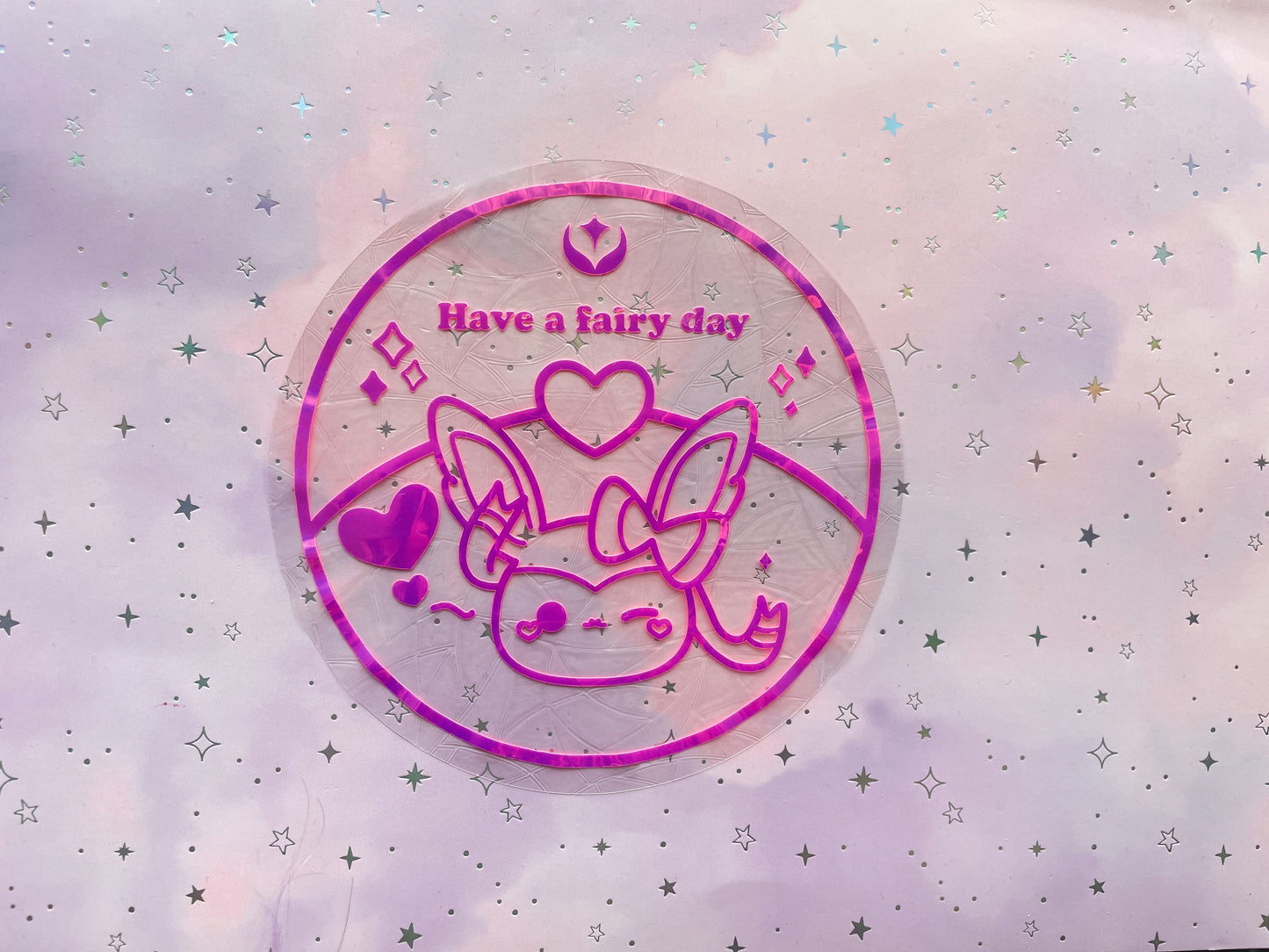 Sylveon suncatcher | Rainbow effect sticker | Have a Fairy Day Window Sticker