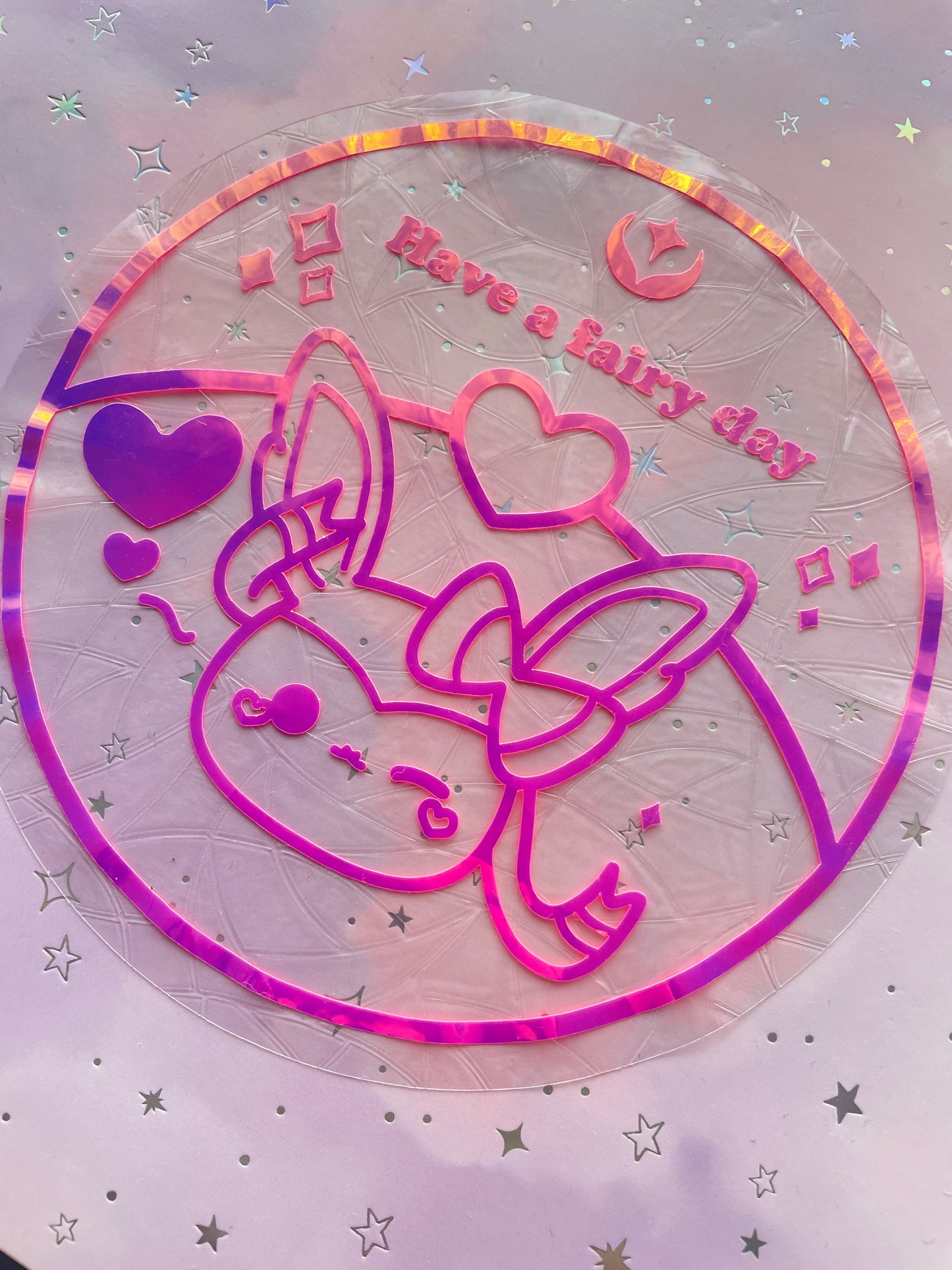 Sylveon suncatcher | Rainbow effect sticker | Have a Fairy Day Window Sticker