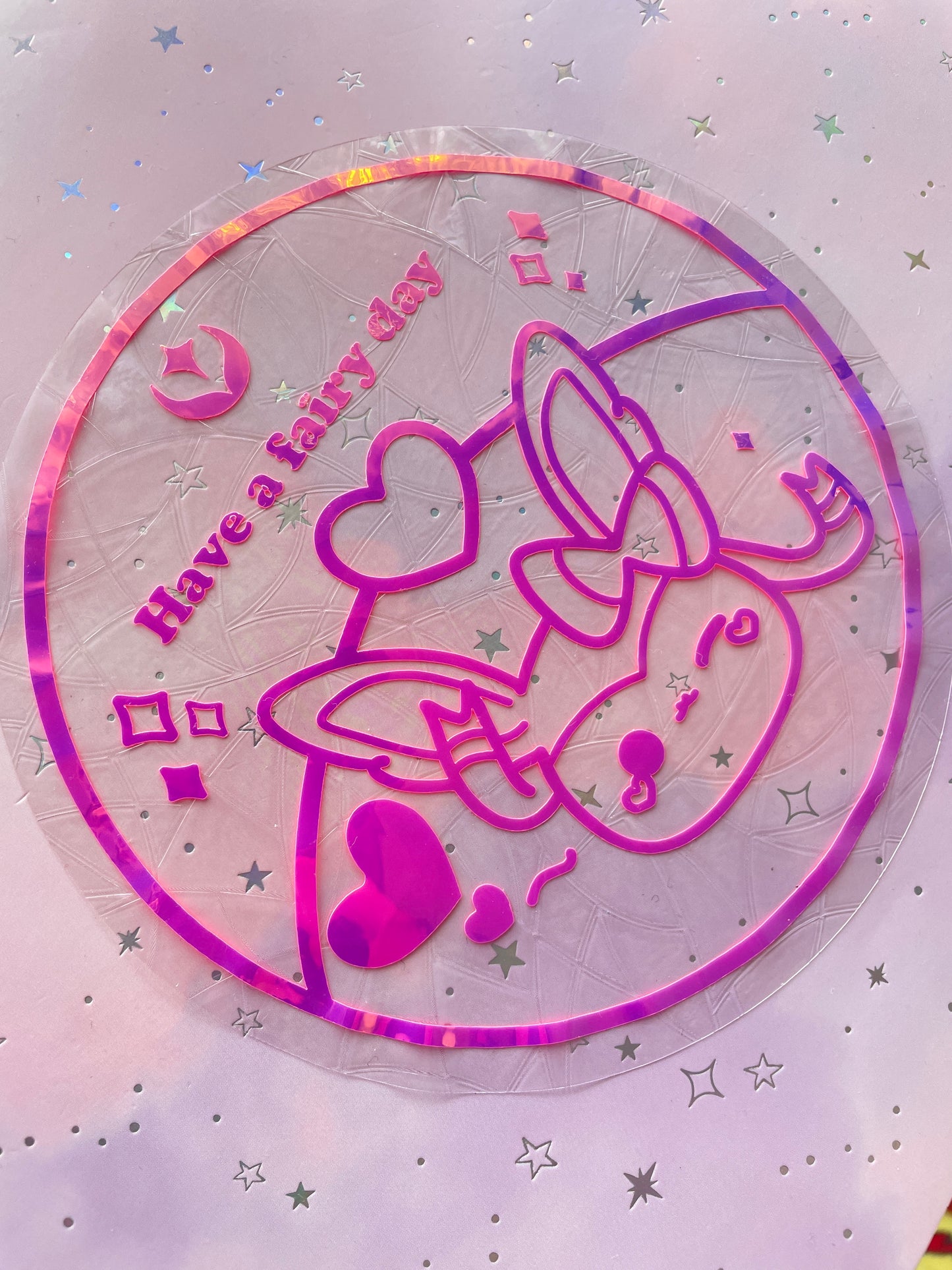 Sylveon suncatcher | Rainbow effect sticker | Have a Fairy Day Window Sticker