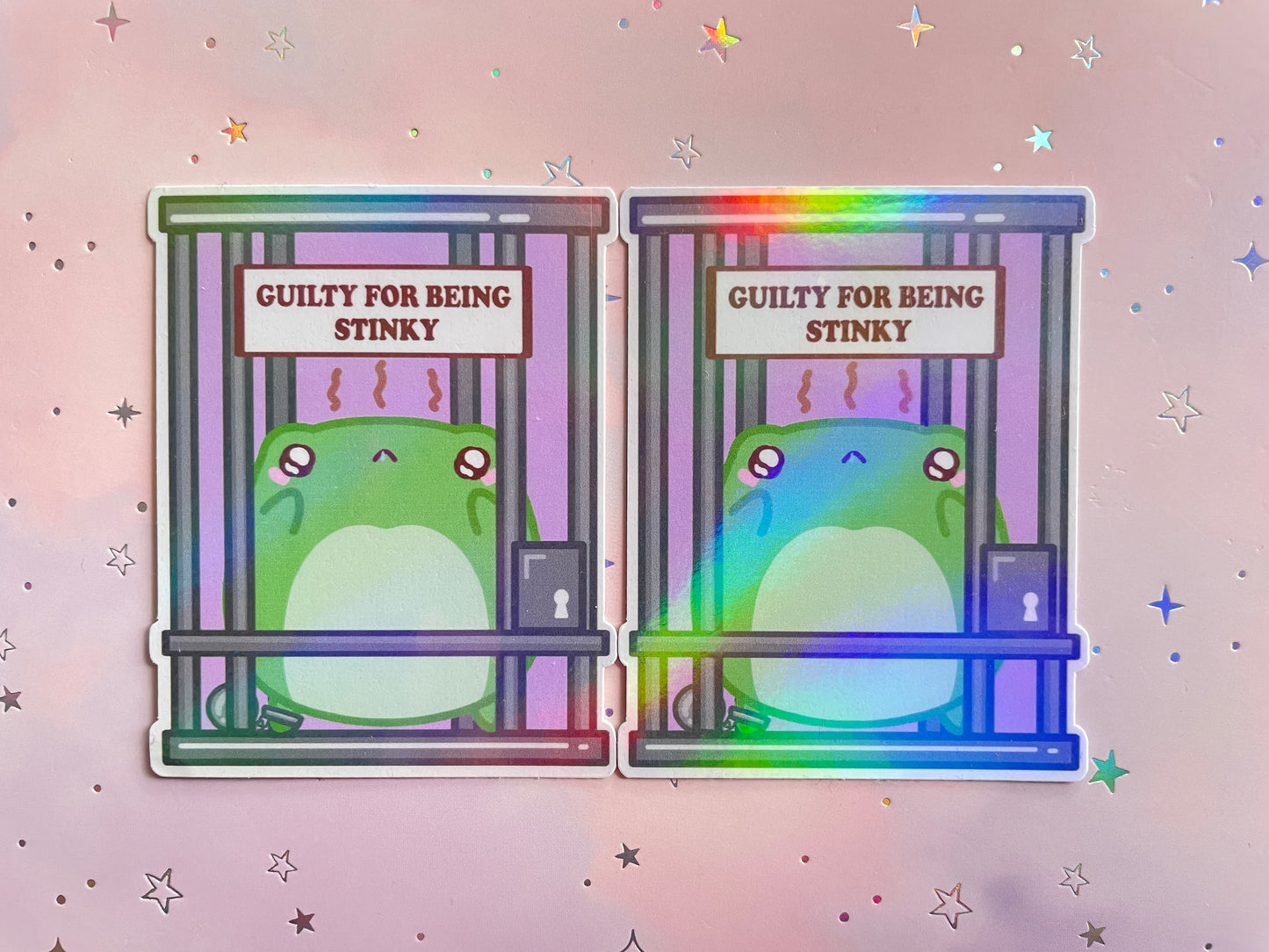Jailed Stinky Frog Sticker | Guilty For Being Stinky
