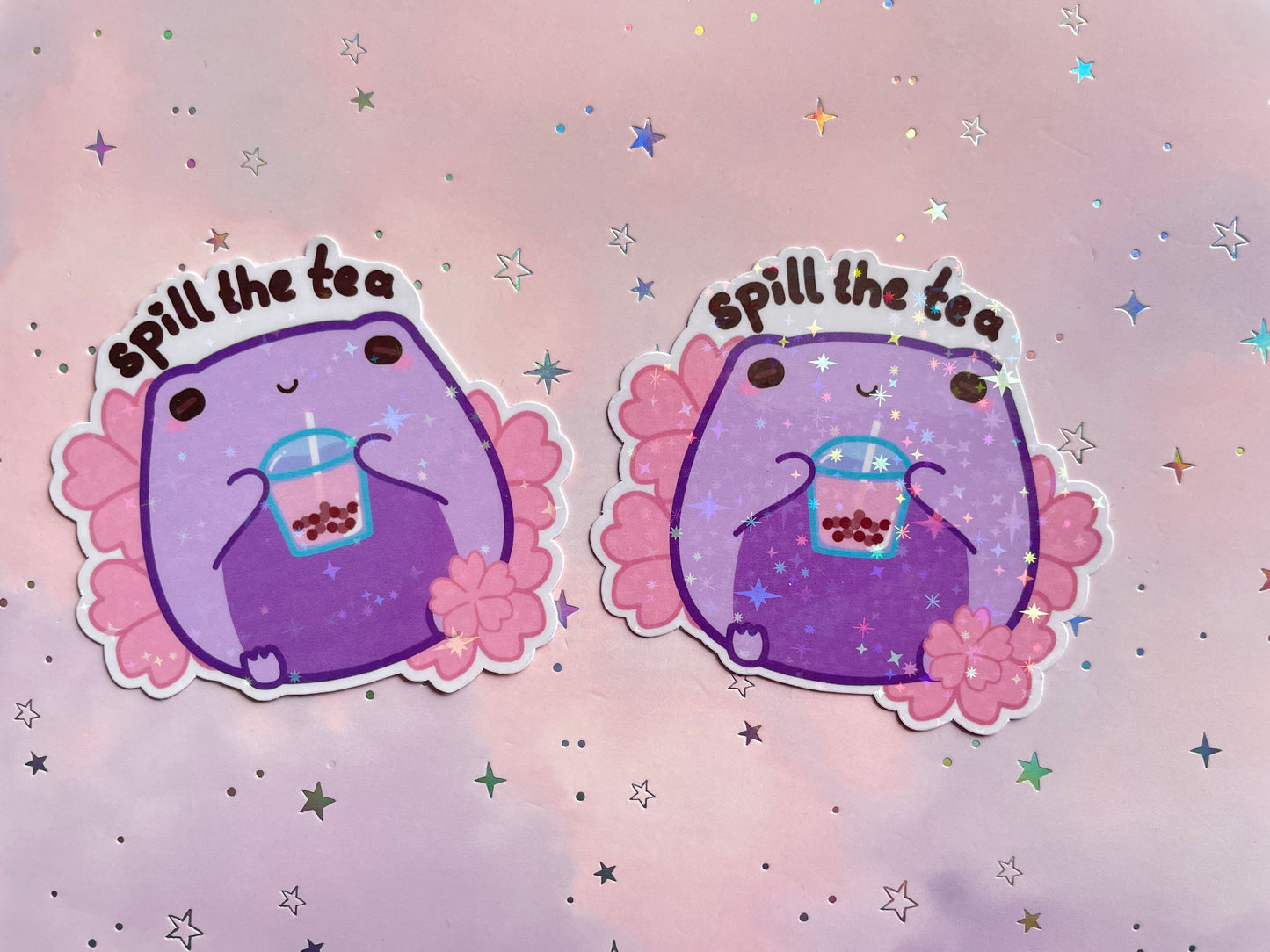 Bubble Tea Sakura Frog Sticker | Spill The Tea