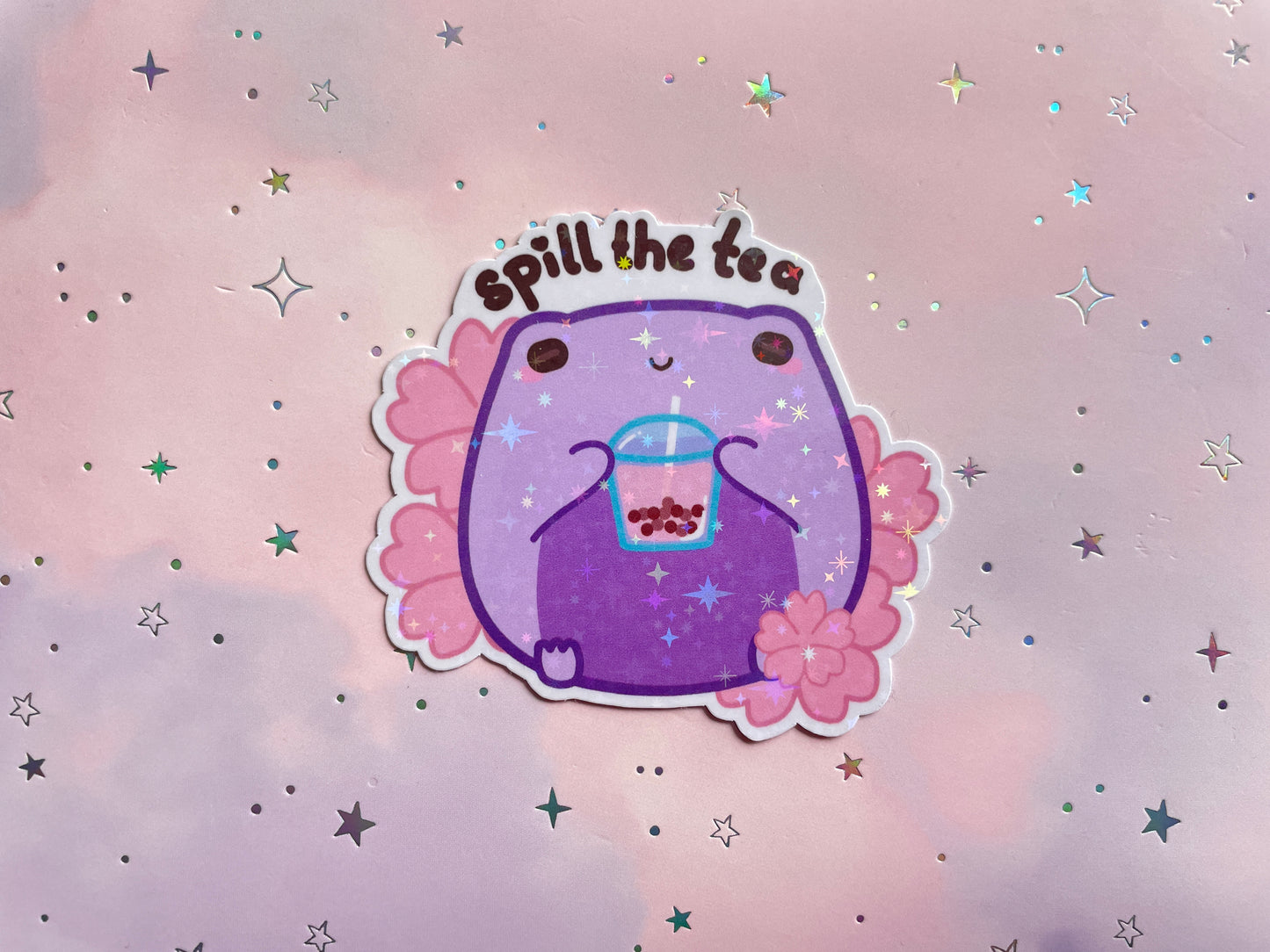 Bubble Tea Sakura Frog Sticker | Spill The Tea