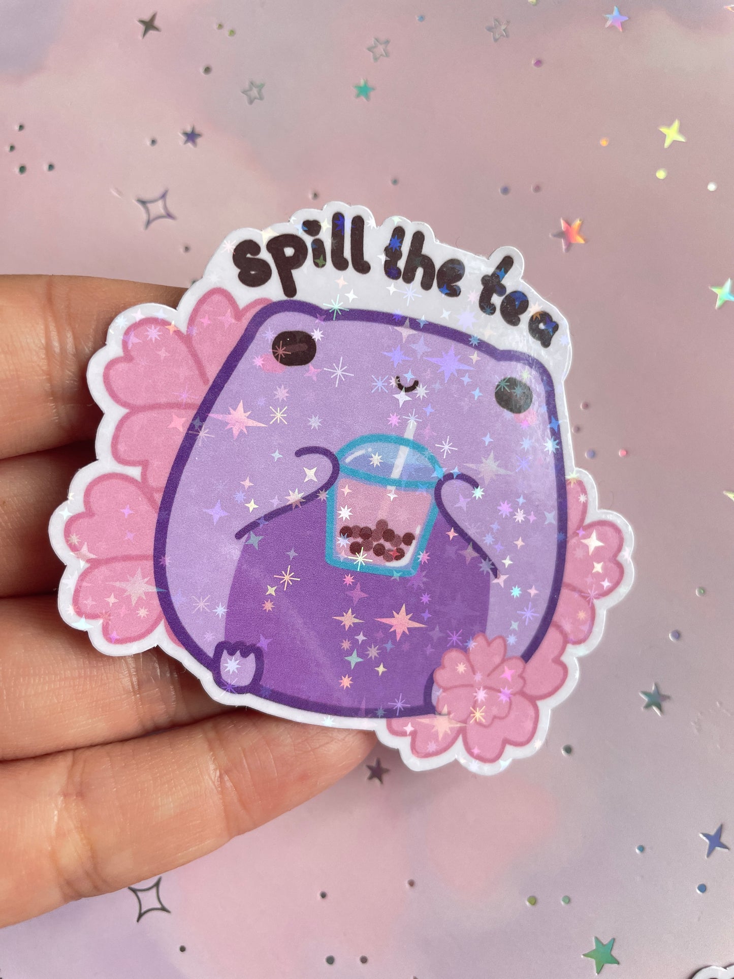 Bubble Tea Sakura Frog Sticker | Spill The Tea