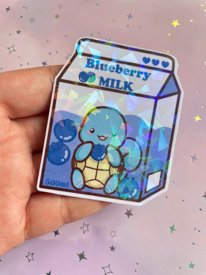 Turtle Monster Blueberry Milk Sticker