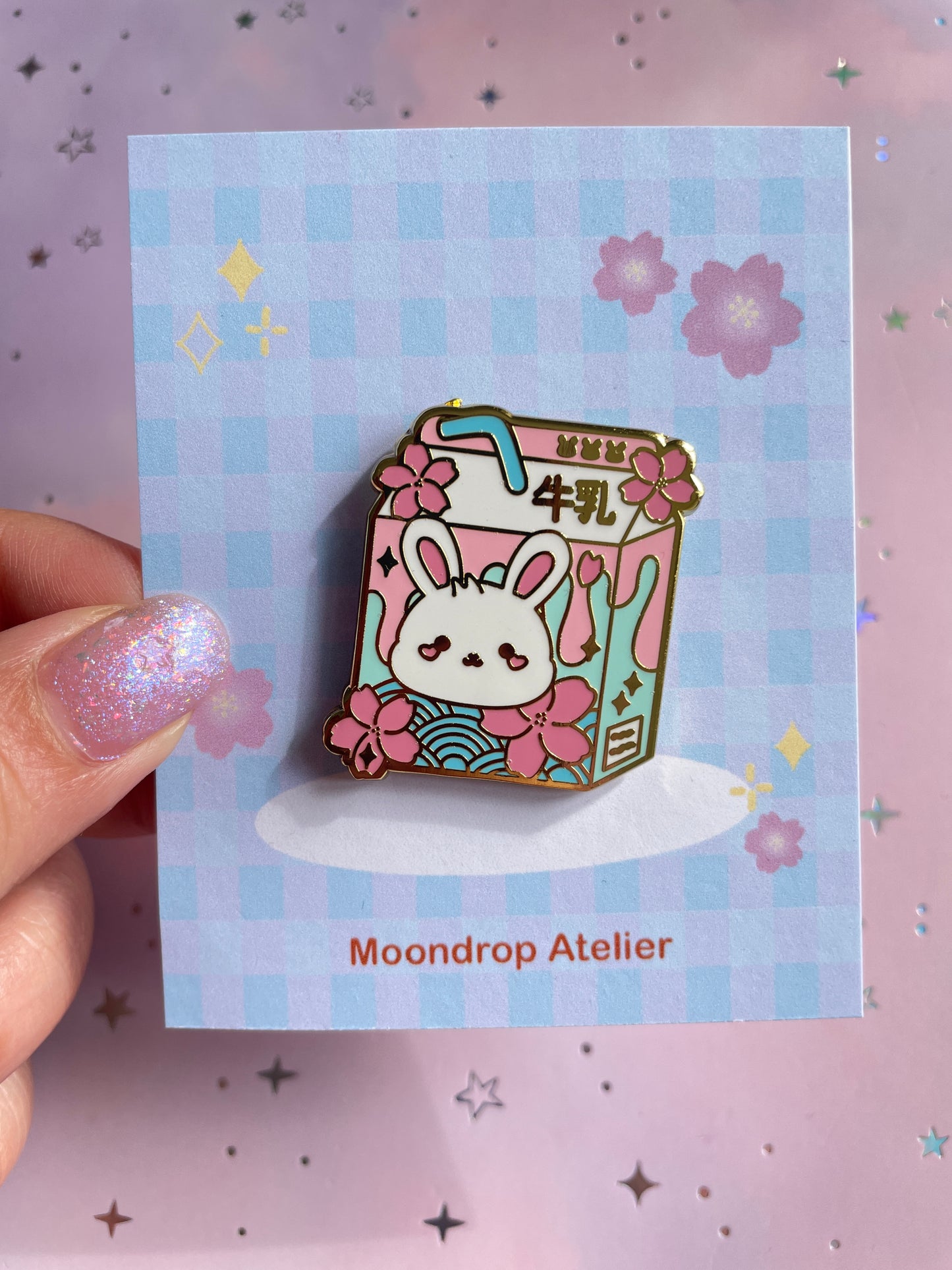 Sakura Milk Bunny Pin | Hard Enamel Pin