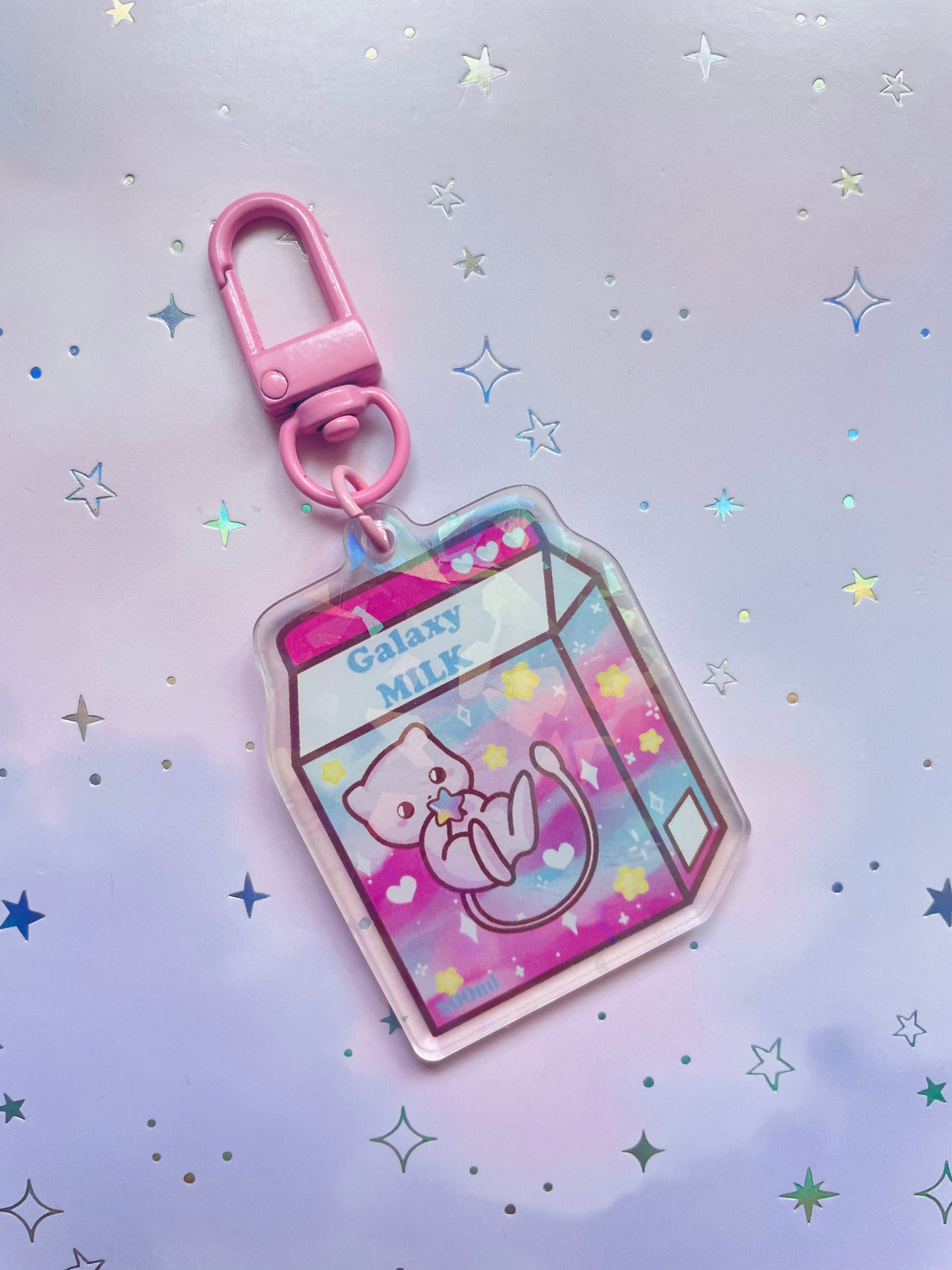 Mew Galaxy Milk Keychain | PKMN Milk Keychain Series