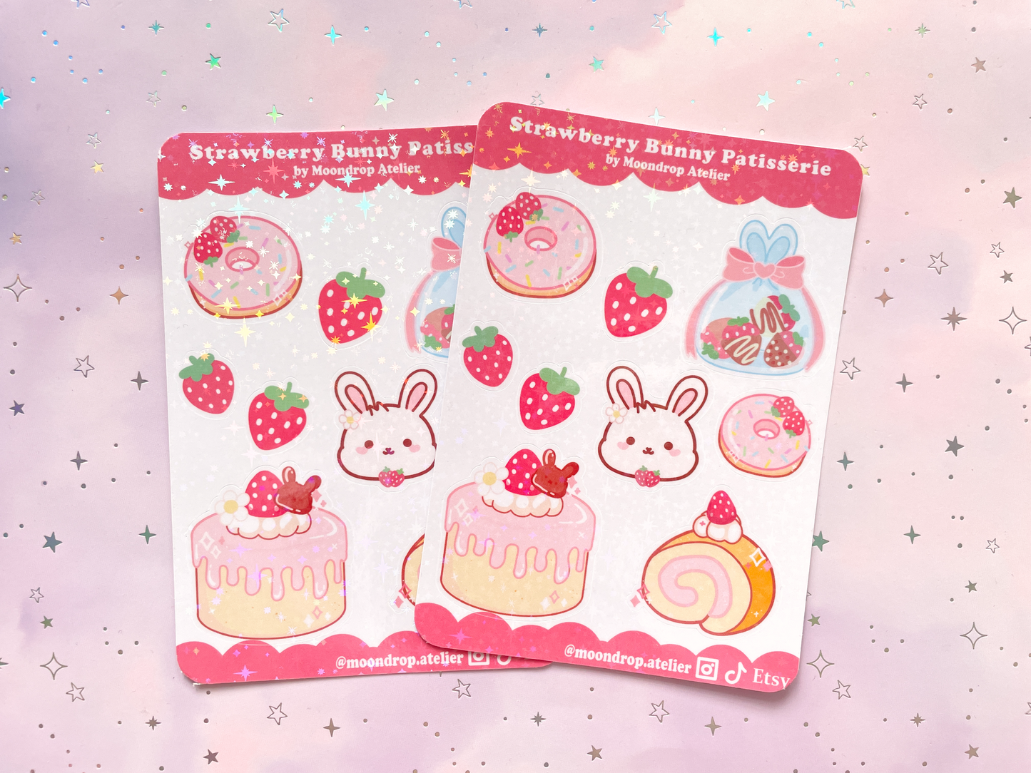 Strawberry Bunny Patisserie Stickersheet